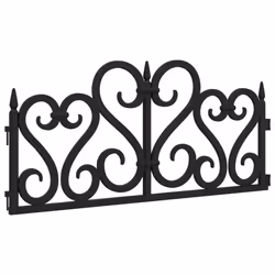 vidaXL 17x Lawn Edgings PP Outdoor Garden Edge Border Fence Multi Colours - black