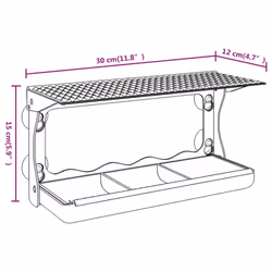 vidaXL 2x Window Bird Feeders Acrylic Birdhouse Feeding Station Seed Feeder