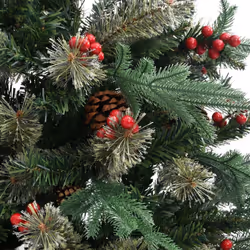vidaXL Christmas Tree with Pine Cones Green 225 cm PVC&PE Holiday Decoration - Additional view 4