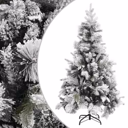 vidaXL Christmas Tree with Flocked Snow&Cones 195 cm PVC&PE Holiday Decoration