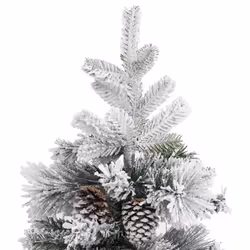 vidaXL Christmas Tree with Flocked Snow&Cones 195 cm PVC&PE Holiday Decoration - Additional view 4