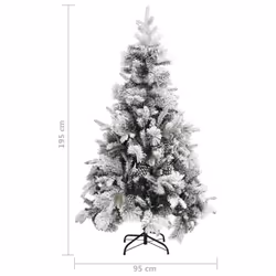 vidaXL Christmas Tree with Flocked Snow&Cones 195 cm PVC&PE Holiday Decoration - Additional view 5