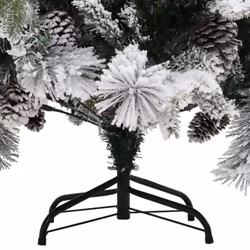 vidaXL Christmas Tree with Flocked Snow&Cones 225 cm PVC&PE Holiday Decoration