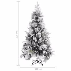 vidaXL Christmas Tree with Flocked Snow&Cones 225 cm PVC&PE Holiday Decoration - Additional view 5