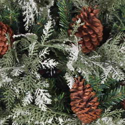 vidaXL Christmas Tree with Pine Cones Green and White 225 cm PVC&PE Xmas Tree