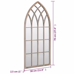 vidaXL Garden Mirror Iron for Outdoor Use Decor Black/Sand 100x45/70x30 cm - sand, 70 x 30 cm - Additional view 3