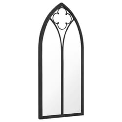 vidaXL Garden Mirror Iron for Outdoor Use Mirror Black/Sand 100x45/70x30 cm - black, 100 x 45 cm