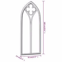 vidaXL Garden Mirror Iron for Outdoor Use Mirror Black/Sand 100x45/70x30 cm - black, 100 x 45 cm - Additional view 5