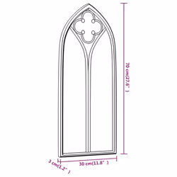 vidaXL Garden Mirror Iron for Outdoor Use Mirror Black/Sand 100x45/70x30 cm - sand, 70 x 30 cm - Additional view 3