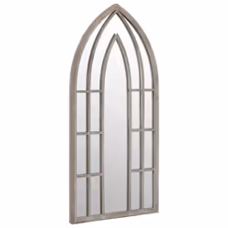 vidaXL Garden Mirror Iron for Outdoor Use Decor Black/Sand 100x45/70x30 cm - sand, 100 x 45 cm - Additional view 2