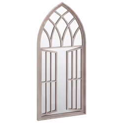 vidaXL Garden Mirror Iron for Outdoor Use Furniture Black/Sand 100x45/70x30 cm - sand, 100 x 45 cm - Additional view 2