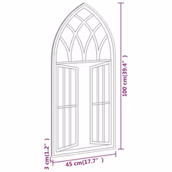 vidaXL Garden Mirror Iron for Outdoor Use Furniture Black/Sand 100x45/70x30 cm - black, 100 x 45 cm - Additional view 5