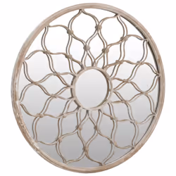 vidaXL Garden Mirror Iron Round for Outdoor Use Mirror Black/Sand 40/60 cm - sand, 40 x 3 cm