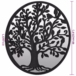 vidaXL Garden Mirror Iron Round for Outdoor Use Mirror Black/Sand 40/60 cm - black, 60 x 2.5 cm