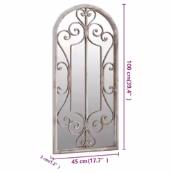 vidaXL Garden Mirror Iron for Outdoor Use Mirror Black/Sand 100x45/70x30 cm - sand, 100 x 45 cm - Additional view 3