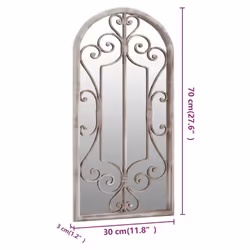 vidaXL Garden Mirror Iron for Outdoor Use Mirror Black/Sand 100x45/70x30 cm - sand, 70 x 30 cm - Additional view 3