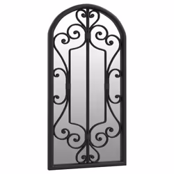 vidaXL Garden Mirror Iron for Outdoor Use Mirror Black/Sand 100x45/70x30 cm - black, 70 x 30 cm - Additional view 2