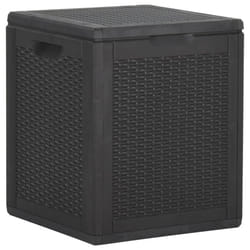 vidaXL Garden Storage Box 90L Black PP Rattan Outdoor Patio Chest Case Box