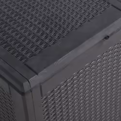 vidaXL Garden Storage Box 90L Black PP Rattan Outdoor Patio Chest Case Box