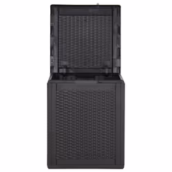 vidaXL Garden Storage Box 90L Black PP Rattan Outdoor Patio Chest Case Box