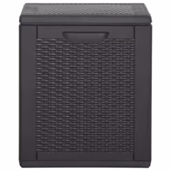 vidaXL Garden Storage Box 90L Black PP Rattan Outdoor Patio Chest Case Box - Additional view 5