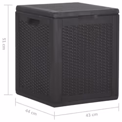 vidaXL Garden Storage Box 90L Black PP Rattan Outdoor Patio Chest Case Box - Additional view 6