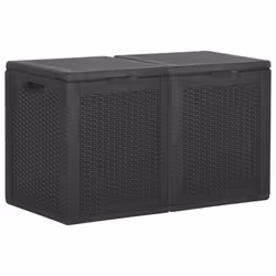 vidaXL Garden Storage Box 180L Black PP Rattan Outdoor Chest Case Tool Box