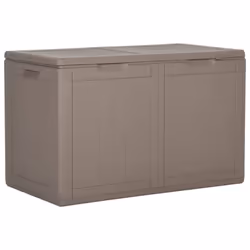 vidaXL Garden Storage Box 180L Brown PP Rattan Outdoor Terrace Chest Case