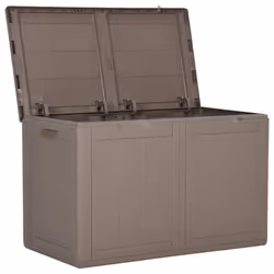 vidaXL Garden Storage Box 180L Brown PP Rattan Outdoor Terrace Chest Case - Additional view 5