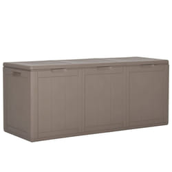 vidaXL Garden Storage Box 270L Brown PP Rattan Outdoor Terrace Chest Case