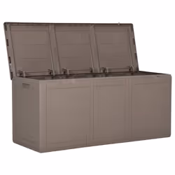 vidaXL Garden Storage Box 270L Brown PP Rattan Outdoor Terrace Chest Case - Additional view 5