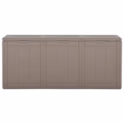 vidaXL Garden Storage Box 270L Brown PP Rattan Outdoor Terrace Chest Case - Additional view 6