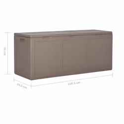 vidaXL Garden Storage Box 270L Brown PP Rattan Outdoor Terrace Chest Case - Additional view 8