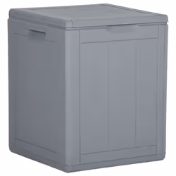 vidaXL Garden Storage Box 90L Grey PP Rattan Outdoor Terrace Tool Box Case