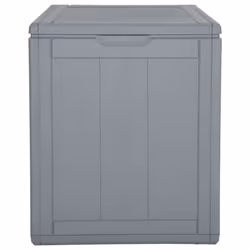 vidaXL Garden Storage Box 90L Grey PP Rattan Outdoor Terrace Tool Box Case