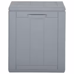vidaXL Garden Storage Box 90L Grey PP Rattan Outdoor Terrace Tool Box Case - Additional view 4