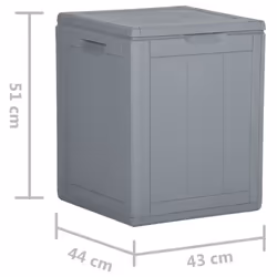 vidaXL Garden Storage Box 90L Grey PP Rattan Outdoor Terrace Tool Box Case - Additional view 6