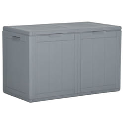 vidaXL Garden Storage Box 180L Grey PP Rattan Outdoor Terrace Tool Box Case