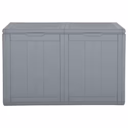 vidaXL Garden Storage Box 180L Grey PP Rattan Outdoor Terrace Tool Box Case