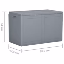 vidaXL Garden Storage Box 180L Grey PP Rattan Outdoor Terrace Tool Box Case - Additional view 6