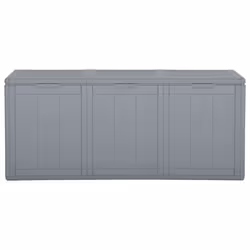vidaXL Garden Storage Box 270L Grey PP Rattan Outdoor Chest Case Tool Box - Additional view 3