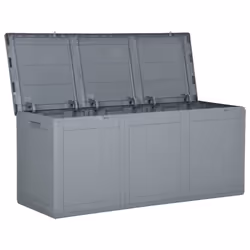vidaXL Garden Storage Box 270L Grey PP Rattan Outdoor Chest Case Tool Box - Additional view 5