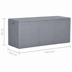 vidaXL Garden Storage Box 270L Grey PP Rattan Outdoor Chest Case Tool Box - Additional view 6