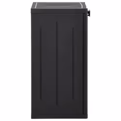 vidaXL Garden Storage Cabinet Black PP Rattan Tool Organiser Shed Cabinet - Additional view 7
