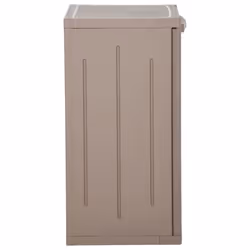 vidaXL Garden Storage Cabinet Brown PP Rattan Outdoor Tool Locker Cabinet
