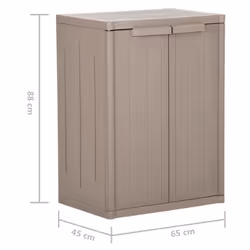 vidaXL Garden Storage Cabinet Brown PP Rattan Outdoor Tool Locker Cabinet - Additional view 4