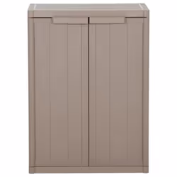 vidaXL Garden Storage Cabinet Brown PP Rattan Outdoor Tool Locker Cabinet - Additional view 6