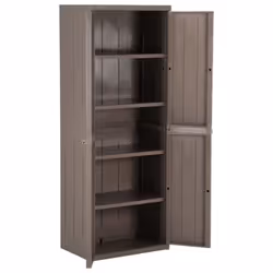 vidaXL Garden Storage Cabinet Brown PP Rattan Tool Organiser Shed Cabinet - Additional view 5