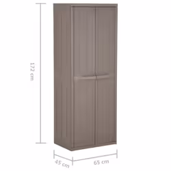 vidaXL Garden Storage Cabinet Brown PP Rattan Tool Organiser Shed Cabinet - Additional view 7