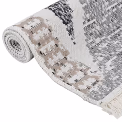 vidaXL Rug Black and Grey Cotton Floor Carpet Reversible Indoor Bedroom Rug - 120 x 180 cm - Additional view 6